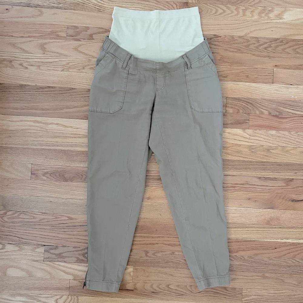 Sonoma Khaki Maternity Belly Panel Casual Pants Pregnancy XS